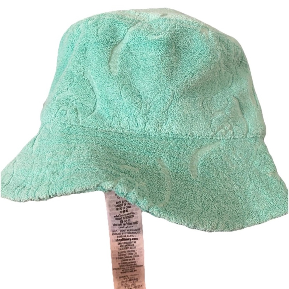 Disney Teal Terry Cloth Bucket Hat with Characters featured